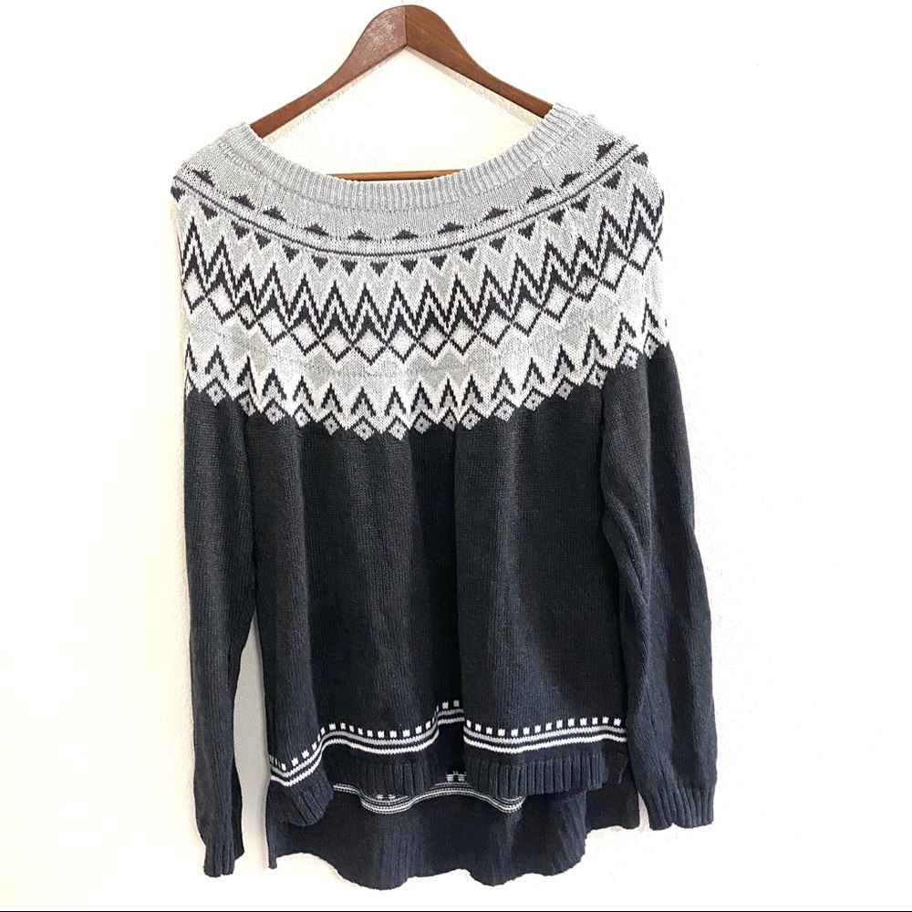 Old Navy Gray Winter Patterned Sweater